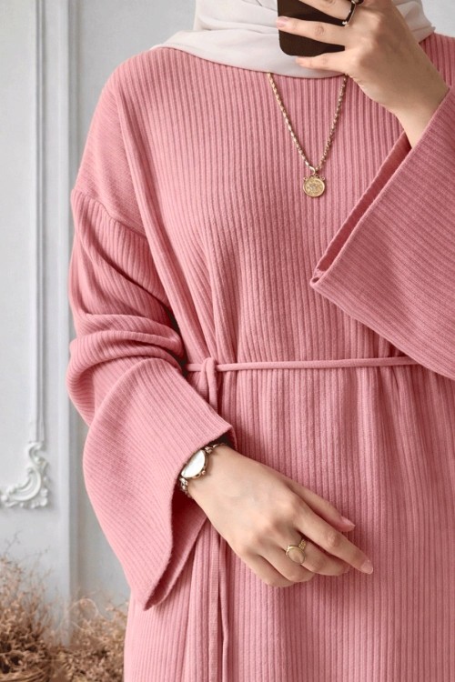 Efsun Triko Elbise - Pembe