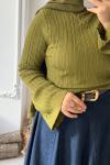 Fitilli Volan kol Bluz - Yeşil