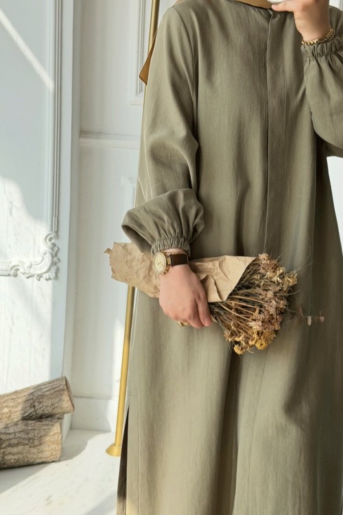 Gizli Düğmeli Pantolon Takım - Soft Yeşil