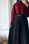 Reglan Kol Kısa Kazak- Bordo