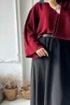Reglan Kol Kısa Kazak- Bordo