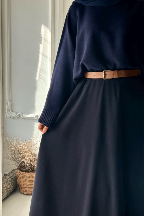 Reglan Kol Kısa Kazak- Lacivert