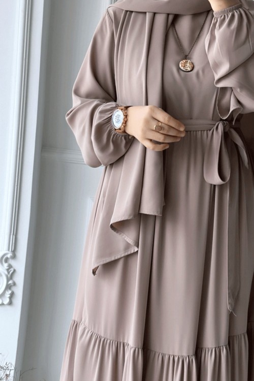 Sahra Ferace Elbise - Vizon