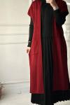 Uzun Yelek - Bordo