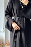 Efsun Triko Elbise - Siyah Siyah