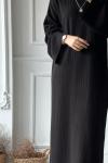 Efsun Triko Elbise - Siyah Siyah