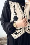 Düğme Detaylı Nakışlı Yelek - Bej  Bej