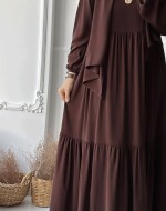 Sahra Ferace Elbise - Acı Kahve  Acı Kahve