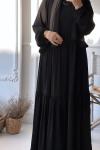 Sahra Ferace Elbise - Siyah  Siyah