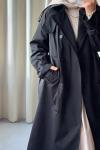 Lin Trençkot-Siyah Siyah