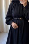 Denim Ferace Elbise-Siyah Siyah
