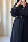 Denim Ferace Elbise-Siyah Siyah