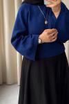 Reglan Kol Triko Kazak  Saks Mavisi