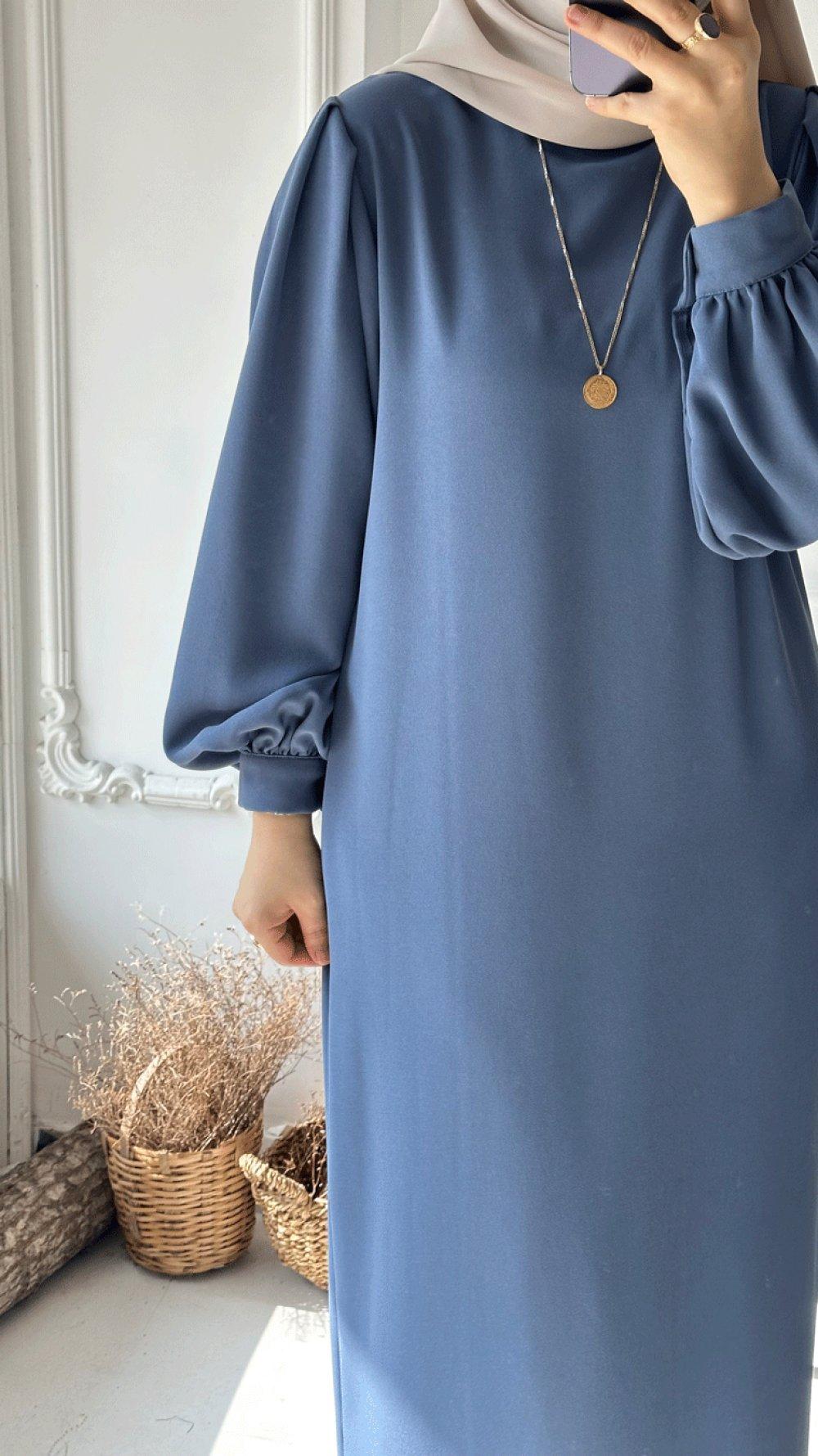 Boho Kemerli V Yakalı Balon Kollu Elbise