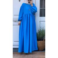 Pamuk Ayrobin Robalı Elbise - Mavi