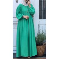 Pamuk Ayrobin Robalı Elbise - Yeşil