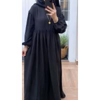 Pamuk Ayrobin Robalı Elbise - Siyah