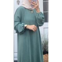 Pıtpıtlı Ayrobin Elbise - Mint Yeşili
