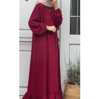 Pıtpıtlı Ayrobin Elbise - Bordo