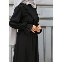 Shen Fırfırlı Elbise - Siyah