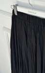 Beli Lastikli Kırışık Kumaş Etek - Siyah
