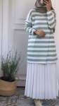 Çizgili Tunik -Mint Yeşili