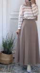 Çizgili Tunik -Bej