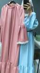 Dantel Detay Elbise - Pembe