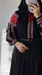 Etnik Desen Triko Kazak -Siyah