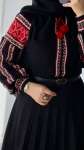 Etnik Desen Triko Kazak -Siyah