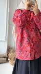 Etnik Desen Bağcıklı Tunik - Fuşya