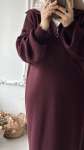 Fermuarlı Triko Elbise - Koyu Bordo