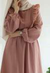 Fistolu Elbise - Pembe