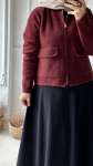 Gömlek Yaka Fermuarlı Ceket - Bordo