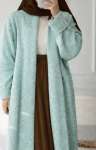 Kalın Uzun Hırka - Turkuaz