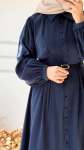 Kemer Detaylı Elbise - Lacivert
