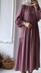 Kemerli Özel Gün Elbisesi - Soft Pudra