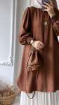 Kolu Gipeli Oversize Tunik - Kahverengi