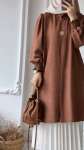 Kolu Gipeli Oversize Tunik - Kahverengi