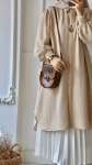 Kolu Gipeli Oversize Tunik - Bej