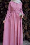Kruvaze Elbise - Pembe