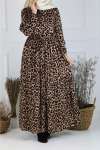 Leopar Desenli Elbise