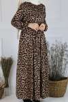 Leopar Desenli Elbise