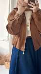 Nubuk Bomber Ceket - Taba