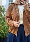 Nubuk Bomber Ceket - Taba