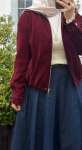 Nubuk Bomber Ceket - Bordo