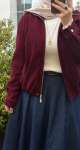 Nubuk Bomber Ceket - Bordo
