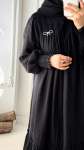 Önü Gipeli Kuşaklı  Abiye - Siyah