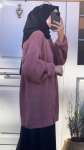 Oversize Hırka - Gül Kurusu