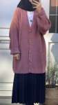 Oversize Hırka - Gül Kurusu